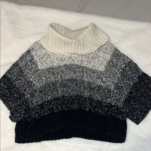 Women's Black and Gray Turtleneck Sweater